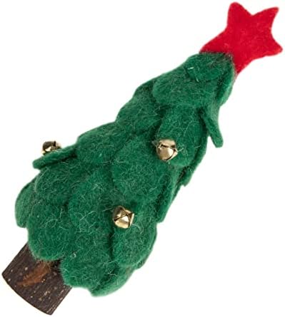 עץ חג המולד הקטן של Abofan עץ חג מולד ירוק ירוק עם קישוט שולחן עבודה של ג'ינגל פעמוני לחג המולד למסיבת